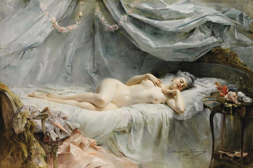 Digital Print - Le Sommeil de Manon by Madeleine-Jeanne Lemaire
