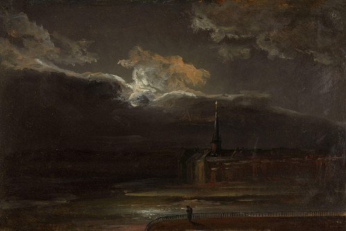 Digital Print - Dresden in Moonlight by Johan Christian Dahl