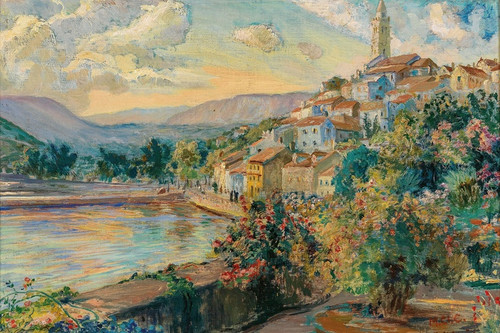 Digital Print - A View of Novi Vinodolski by Menci Clement Crni