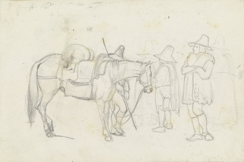 Digital Print - Horse with horse drovers by August Lucas