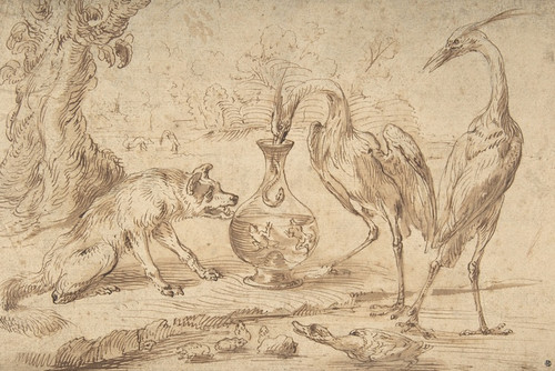 Digital Print - Fox With Two Herons by Frans Snyders