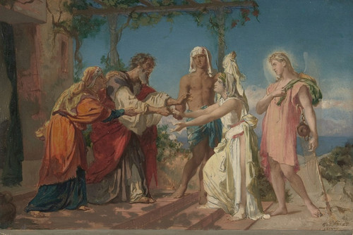 Digital Print - Tobias Brings His Bride Sarah to the House of His Father, Tobit by Henri Lehmann