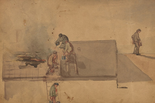 Digital Print - A Fire at Pomfret by James Abbott McNeill Whistler