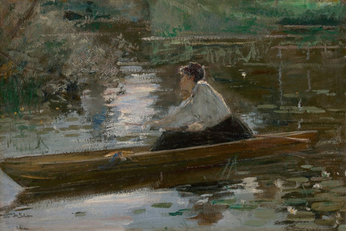 Digital Print - Lady in a Boat Josef Schusser by Josef Schusser