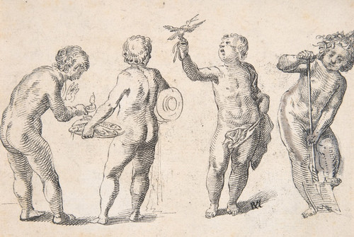 Digital Print - Four Putti representing the Four Elements by Rudolf Meyer