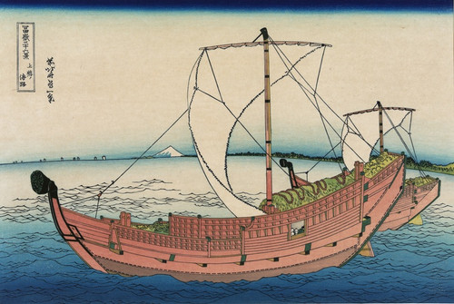 Digital Print - Kazusa no kairo by Katsushika Hokusai