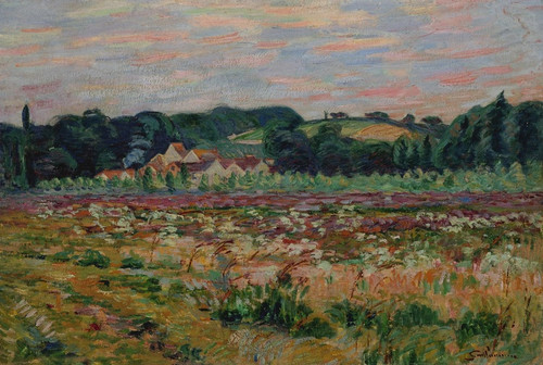 Digital Print - Prairie  Epinay sur Orge, le soir by Armand Guillaumin