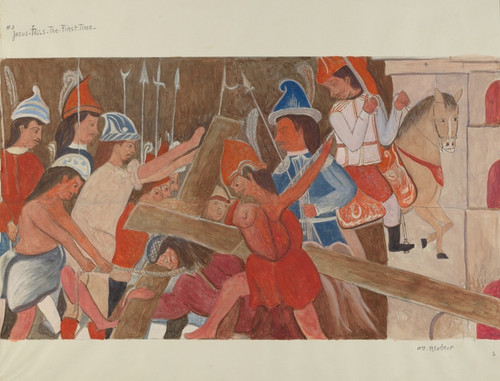Digital Print - Station of the Cross No. 3 - Jesus Falls the First Time by William Herbert