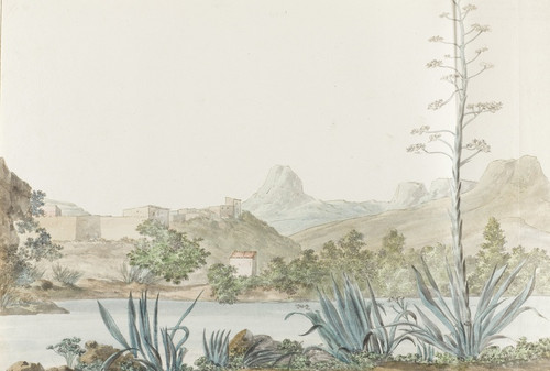 Digital Print - Gezicht op de rivier Platani en Agrigento in Palermo by Abraham-Louis-Rodolphe Ducros