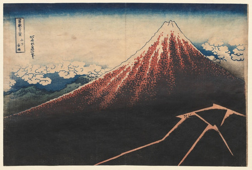 Digital Print - Rain Below the Mountain (from the series Thirty-six Views of Mt. Fuji) by Katsushika Hokusai