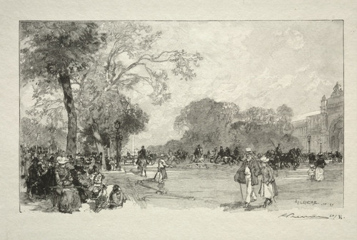Digital Print - L'Avenue des Champs Elyses by Auguste Louis Lepre
