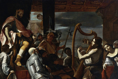 Digital Print - David Playing The Harp Before Saul by Mattia Preti