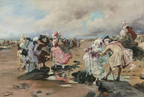 Digital Print - A Sunday at the Seaside by Georges Jules Victor Clairin