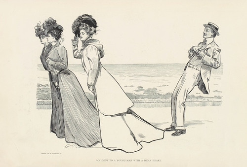 Digital Print - Accident to a young man with a weak heart by Charles Dana Gibson