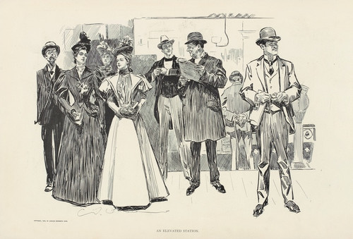 Digital Print - An elevated station by Charles Dana Gibson
