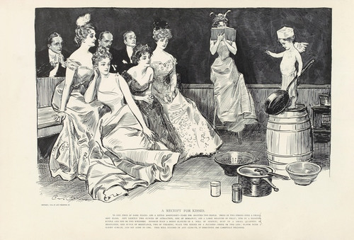 Digital Print - A receipt for kisses by Charles Dana Gibson