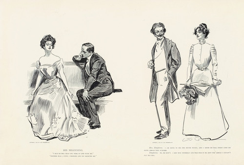 Digital Print - His beginning by Charles Dana Gibson