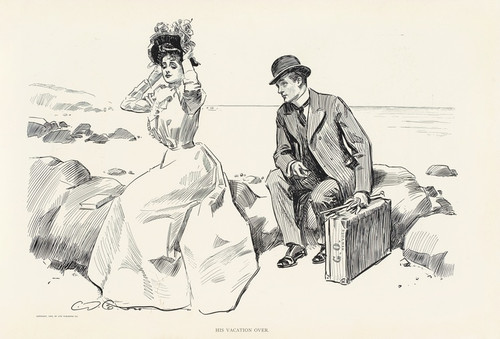 Digital Print - His vacation over by Charles Dana Gibson