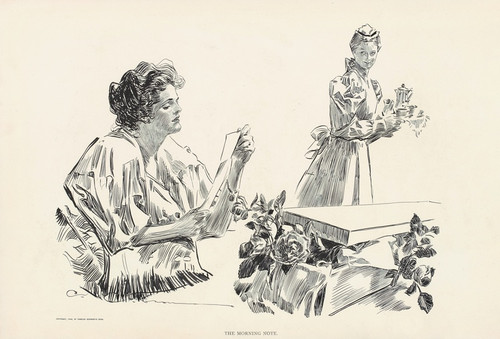 Digital Print - The morning note by Charles Dana Gibson