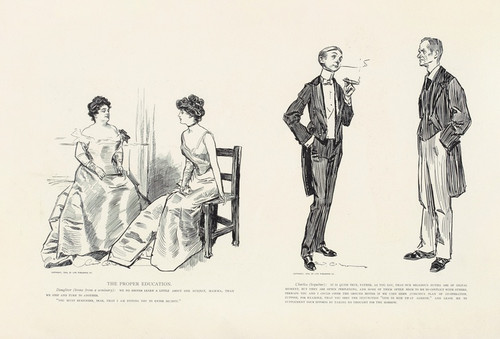 Digital Print - The proper education by Charles Dana Gibson