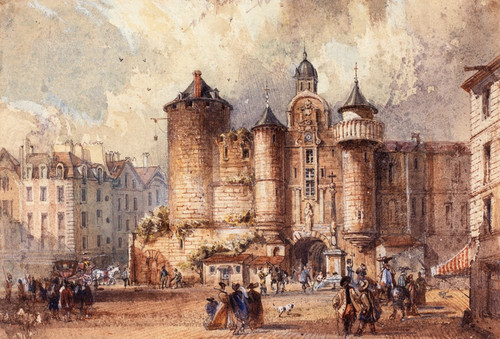 Digital Print - L'entre de l'ancienne forteresse du Grand Chtelet, un jour de Carnaval by Auguste-Sbastien Bnard