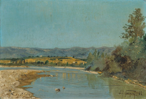 Digital Print - Les Bords de la Durance  Puyvert by Paul-Camille Guigou