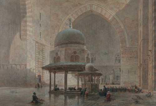 Digital Print - The Interior Of Sultan Hassan Mosque, Cairo by Edward Angelo Goodall