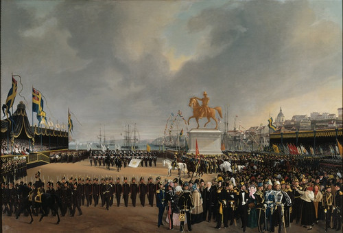 Digital Print - The Unveiling of the Equestrian Statue of Carl XIV Johan of Sw. in 1854 by Carl Stefan Bennet