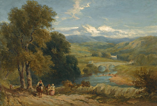 Digital Print - Landscape With A Distant View Of Bolton Abbey, Yorkshire, And The River Wharfe by David Cox