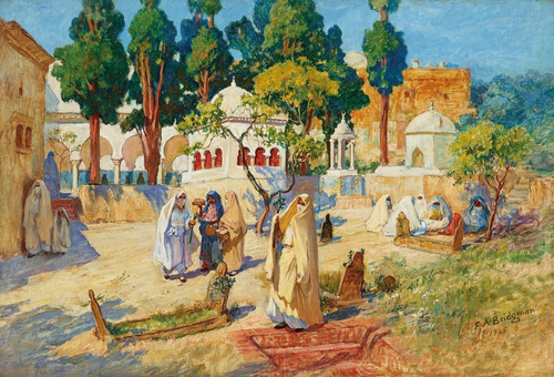 Digital Print - Arab Women's Day in the Cemetery, Bou-Kobrine by Frederick Arthur Bridgman