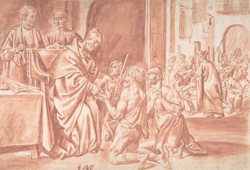 Digital Print - Thomas of Villanova, Archbishop of Valencia Distributing Alms to the Poor by Pedro Orrente
