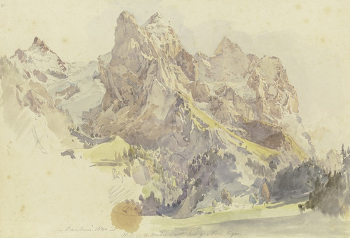 Digital Print - Blick von Rosenlaui auf das Wetterhorn und den Eiger by Johann Nepomuk Rauch