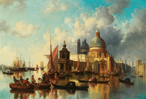 Digital Print - Venice, Santa Maria della Salute by Josef Carl Berthold Pttner