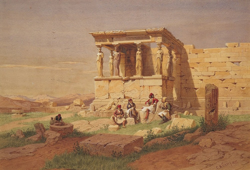 Digital Print - The Prostasis (portico) of the Caryatids on the Erechtheion by Carl Friedrich Heinrich Werner