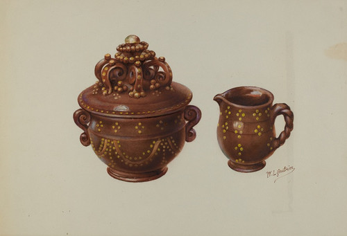 Digital Print - Pa. German Sugar Bowl and Creamer by William L. Antrim