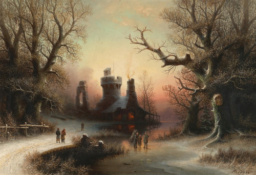 Digital Print - A Winter Evening by Albert Bredow