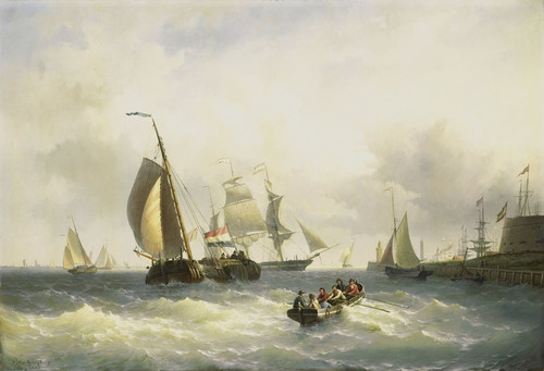 Digital Print - Anchorage at Bremerhaven by Willem Gruyter jr