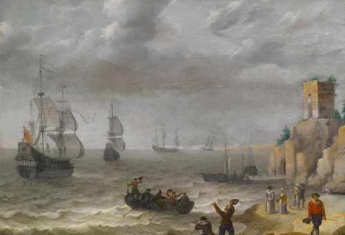 Digital Print - Seascape with Ruins on a Cliff by Abraham Willaerts