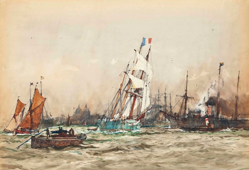 Digital Print - With Wind And Tide, Greenwich by Charles Edward Dixon Digital Print - With Wind And Tide, Greenwich by Charles Edward Dixon
