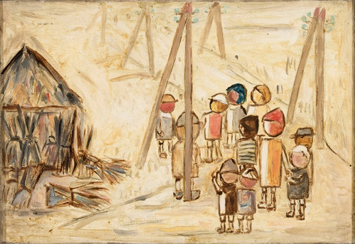 Digital Print - Children on a road by Tadeusz Makowski