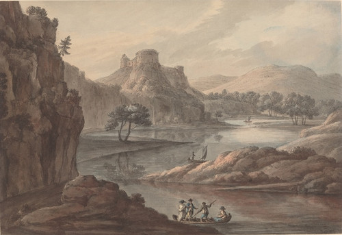 Digital Print - River Landscape with a Castle by Robert Adam