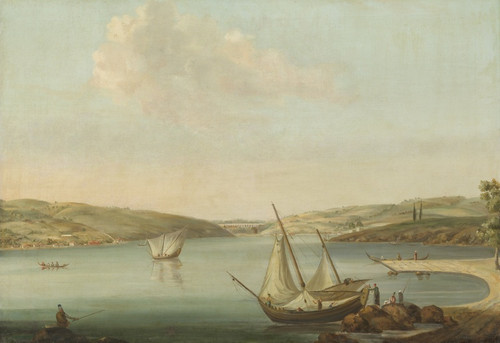 Digital Print - View of the Bosporus, taken from the Height of Beykoz to the northwest, with the Aqueduct of Justinian in the background by Antoine van der Steen