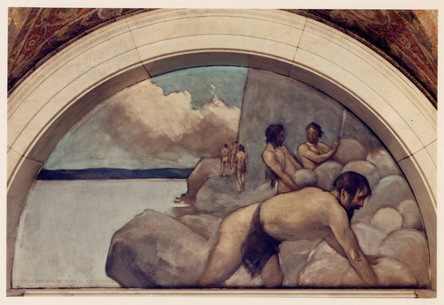 Digital Print - Cairn mural in Evolution of the Book series by John White Alexander