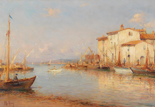 Digital Print - A View of a Southern Harbour by Henry Malfroy