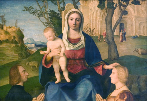 Digital Print - The Virgin and Child with a Male and a Female Donor by Vincenzo Catena