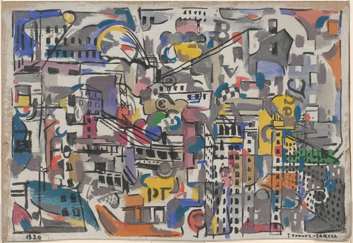 Digital Print - New York City; Birds EyeView by Joaqun Torres-Garca