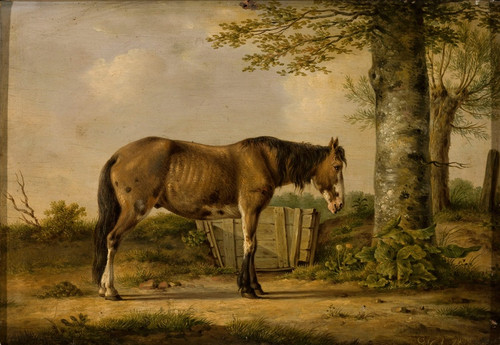Digital Print - Horse by a tree by Georg Kobell