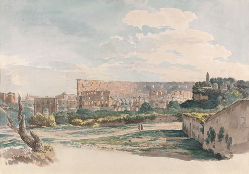 The Colosseum from the Caelian Mount, with the Arch of Constantine and a View of the Forum, Rome. by Carlo Labruzzi Art Print Download