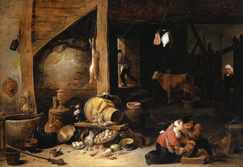 Digital Print - In the Stable by David Teniers The Younger
