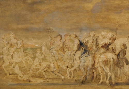 Digital Print - A Hawking Party by Peter Paul Rubens